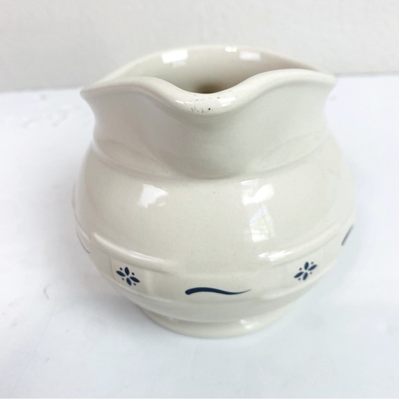 Longaberger Blue Basket Weave Woven Traditions Creamer Pitcher - Picture 5 of 7